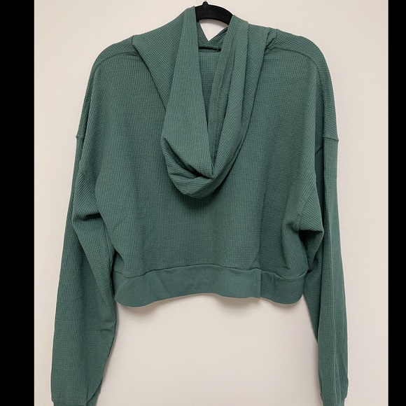 Green Waffle Hoodie - Picture 2 of 3